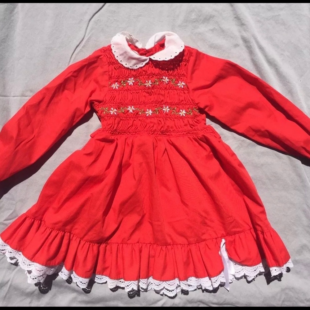 Girls Vintage Dress Red